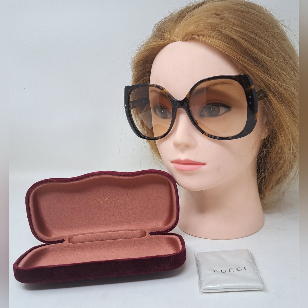 Gucci Nero Sunglasses Oversized Square Frame Havana Brown GG0472SA 002 56-17-145